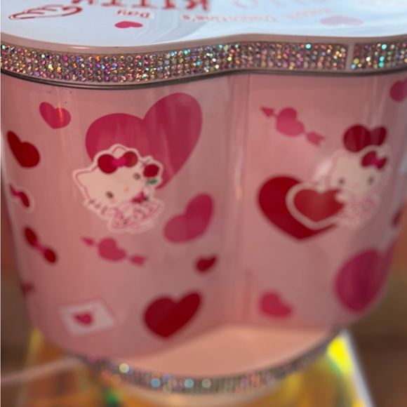 Hello Kitty Valentine Heart-Shaped Tin Box! Trimmed with beautiful rhinestones! - Picture 6 of 9